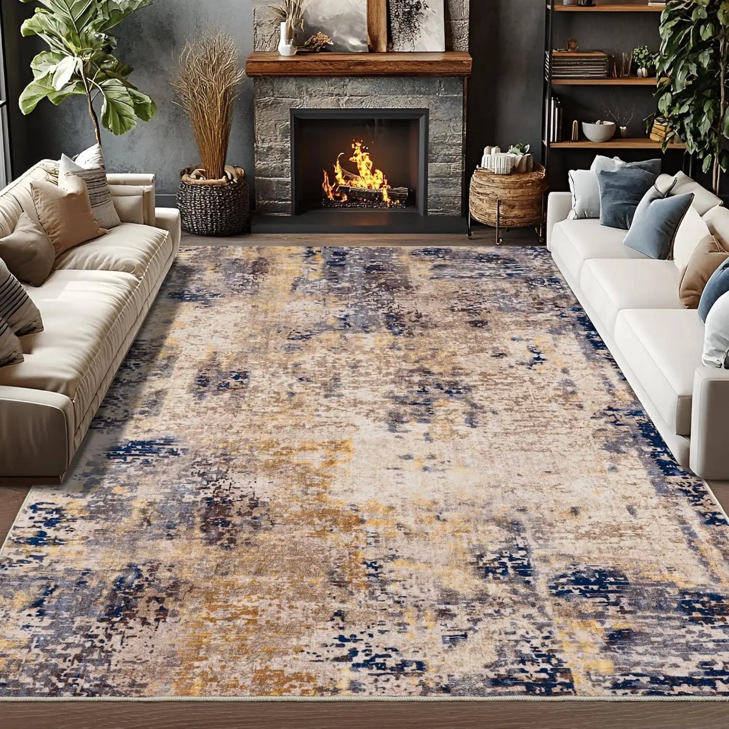 Large Modern Abstract Area Rug