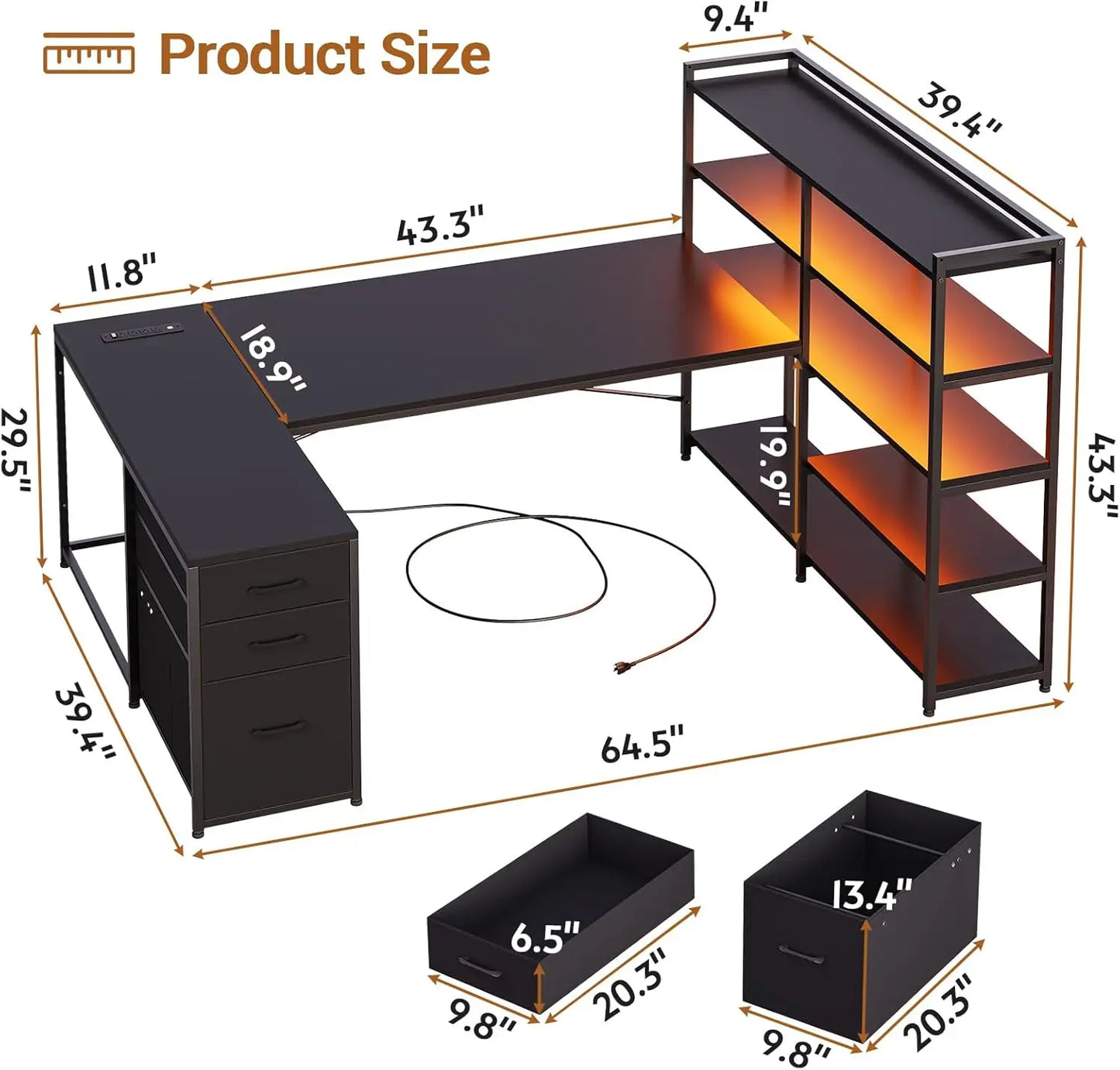 L Shaped Gaming Desk