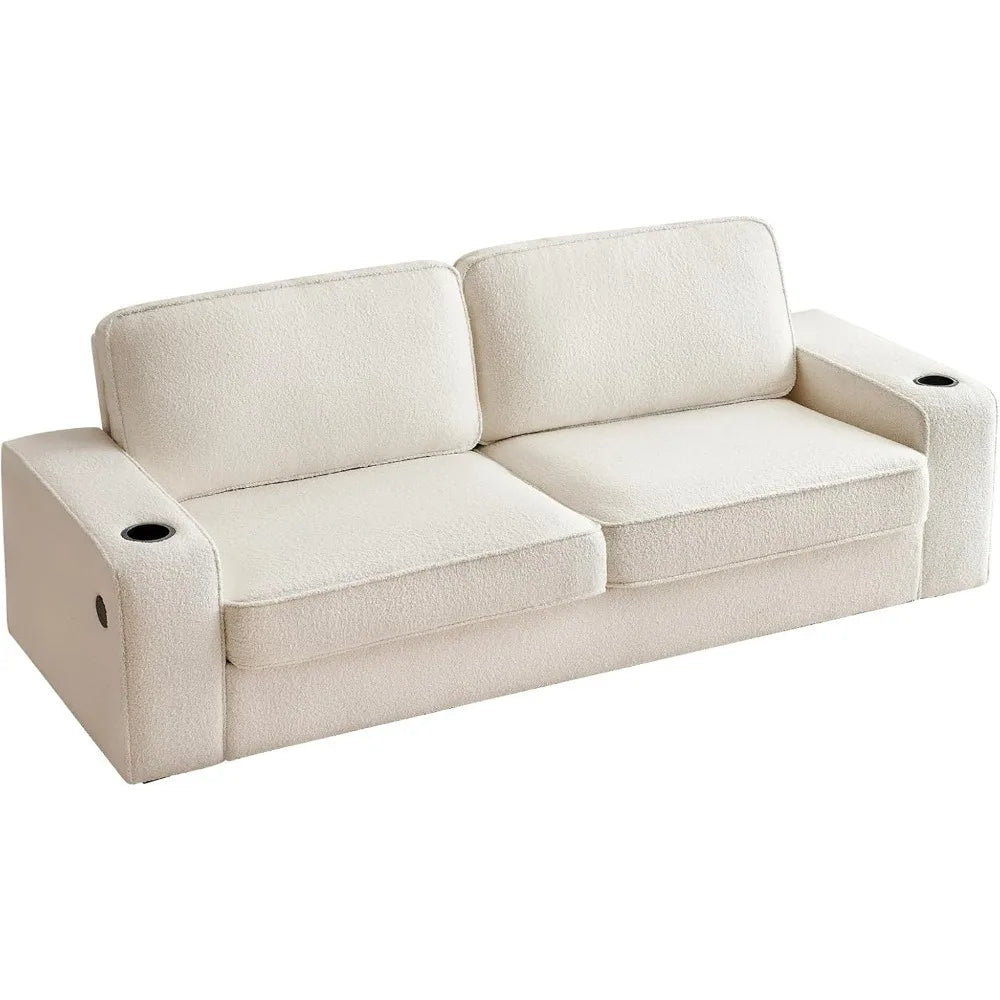 Elegant Modern Sofa w/USB Charging Ports