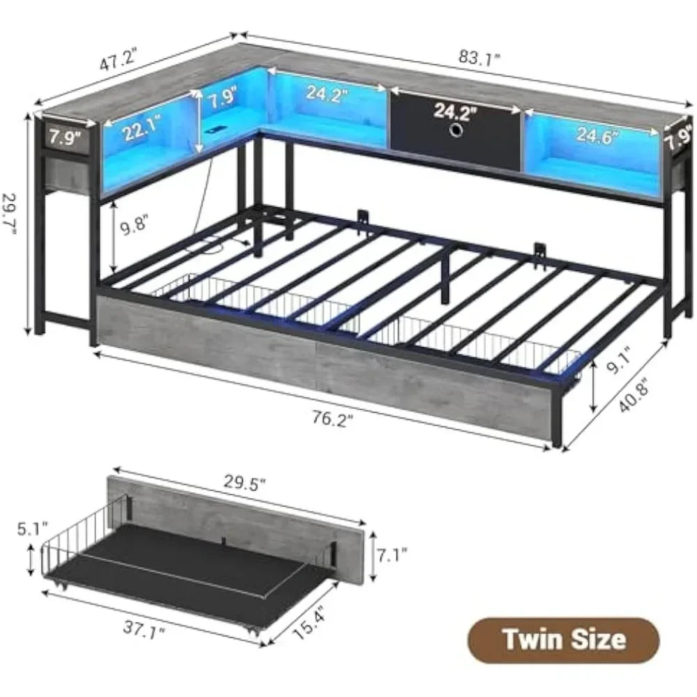 Twin Size Corner Bed Frame