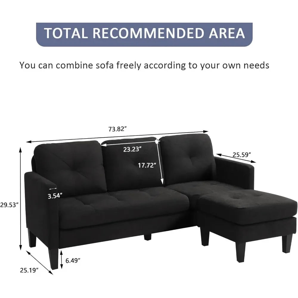 Convertible L-Shaped Sectional Sofa