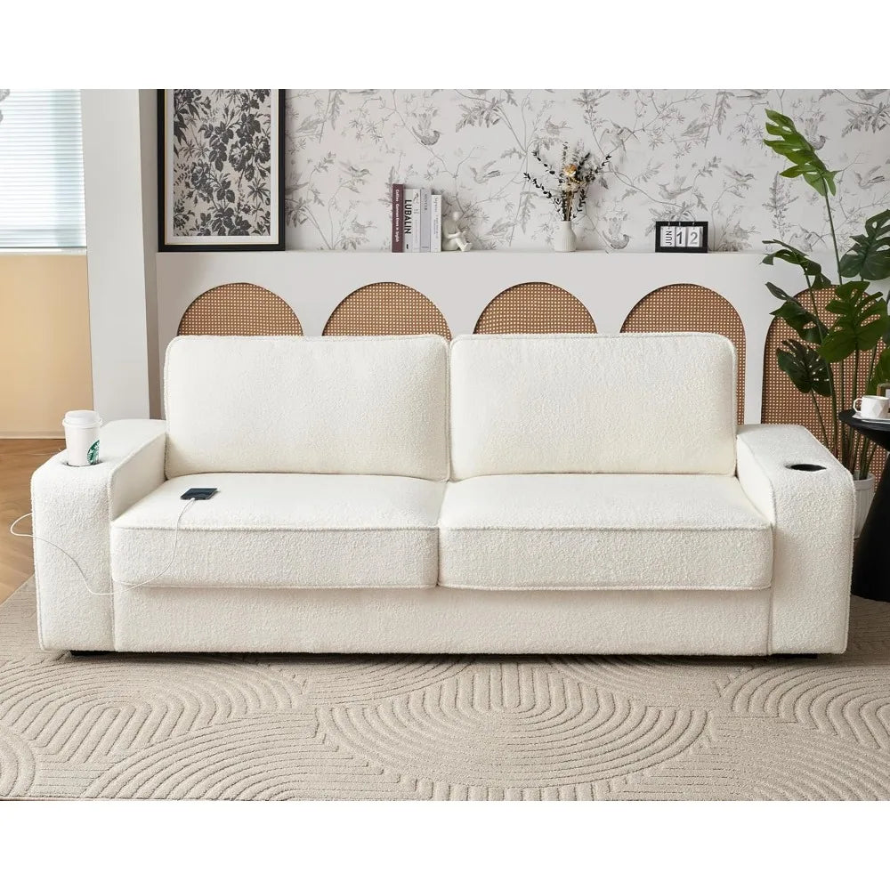 Elegant Modern Sofa w/USB Charging Ports