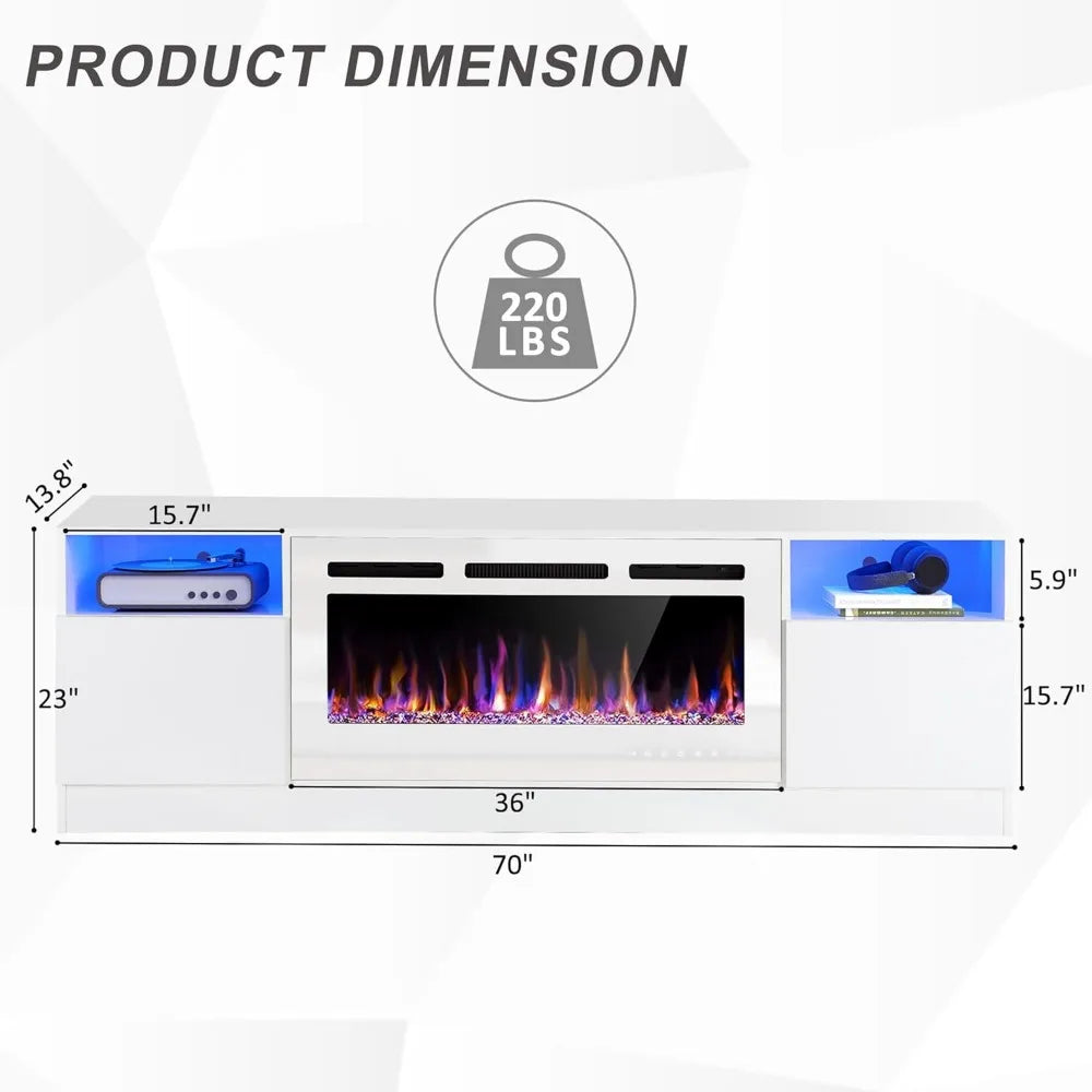 70" Fireplace TV Stand